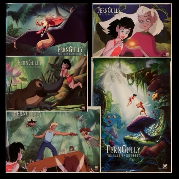 20th Century Fox Other - NIP RARE Vintage FernGully The Last Rainforest COMPLETE Set of 5 Movie Posters